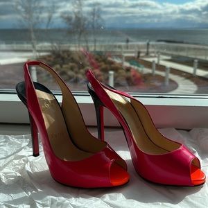 Christian Louboutin Flo Sling Backs Peep Toe 5.5